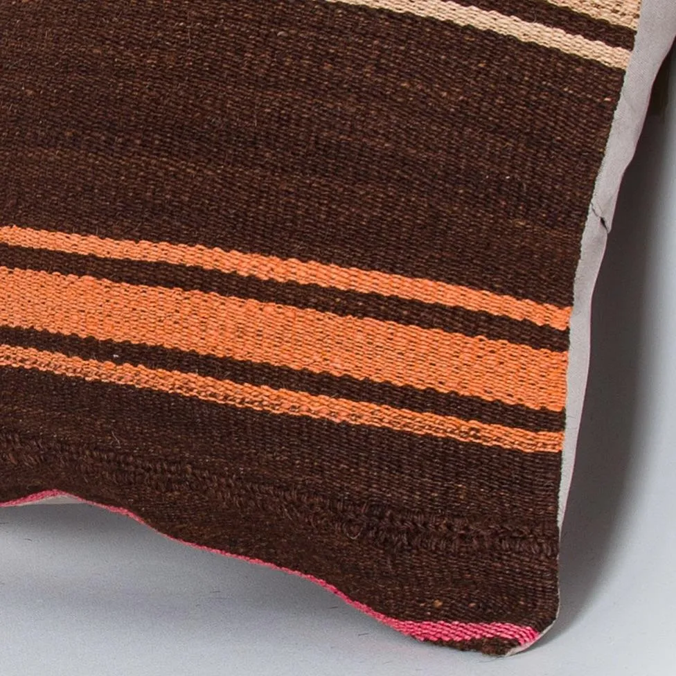 Striped Multiple Color Kilim Pillow Cover 16x16 8176