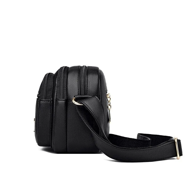Stylish Multi-pocket PU Leather Shoulder Bag