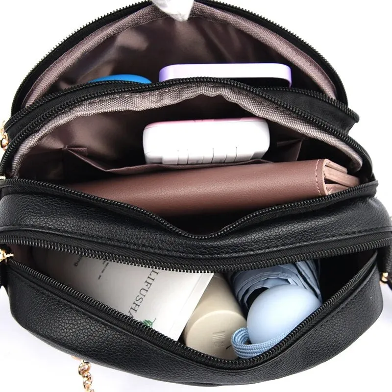 Stylish Multi-pocket PU Leather Shoulder Bag