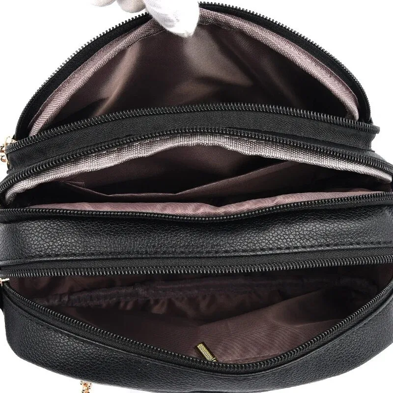 Stylish Multi-pocket PU Leather Shoulder Bag