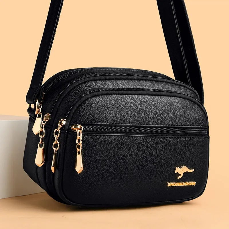 Stylish Multi-pocket PU Leather Shoulder Bag