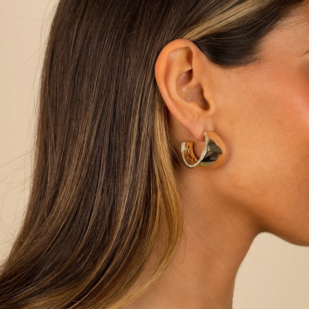 Super Wide Graduated Hoop Earring