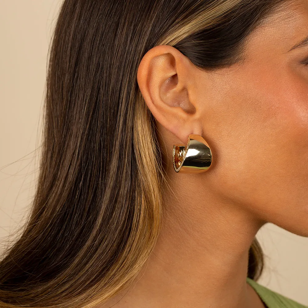 Super Wide Graduated Hoop Earring