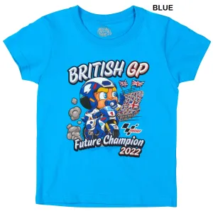 T-Shirt KIDS MotoGP Bike Monster Grand Prix Silverstone 2022 NEW BLUE Age 3-4