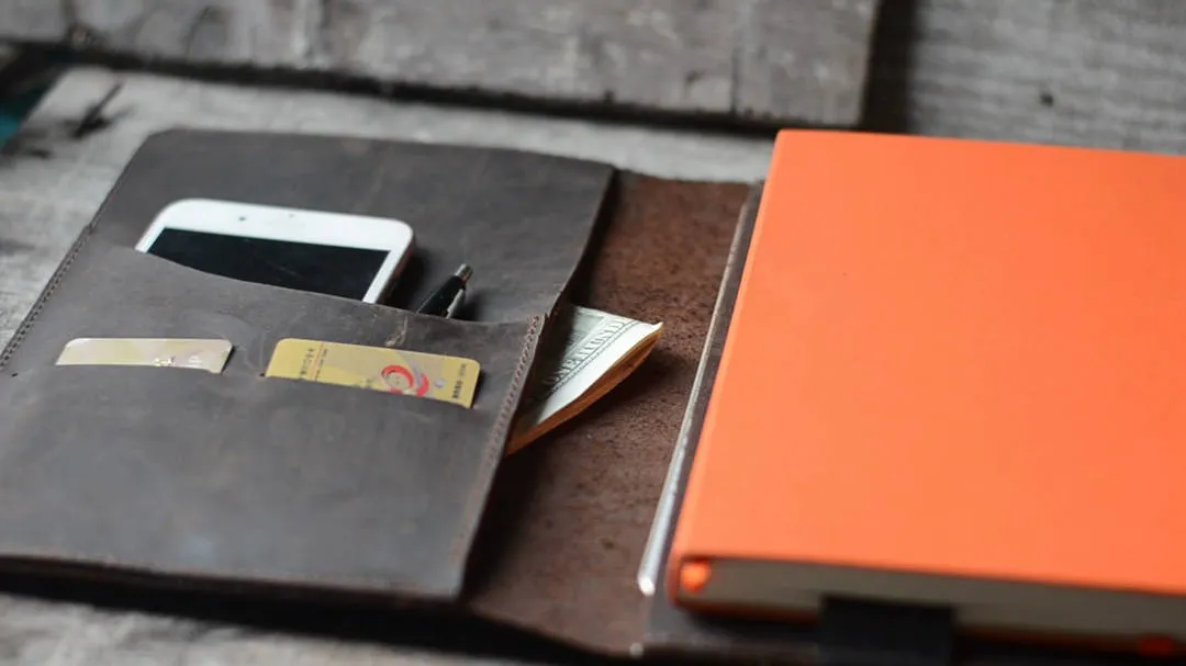 Tablet iPad Mini Leather  and Large Moleskine  Cover,   Moleskine Leather Cover, Leuchtturm 1917 Leather Case, notebook A5