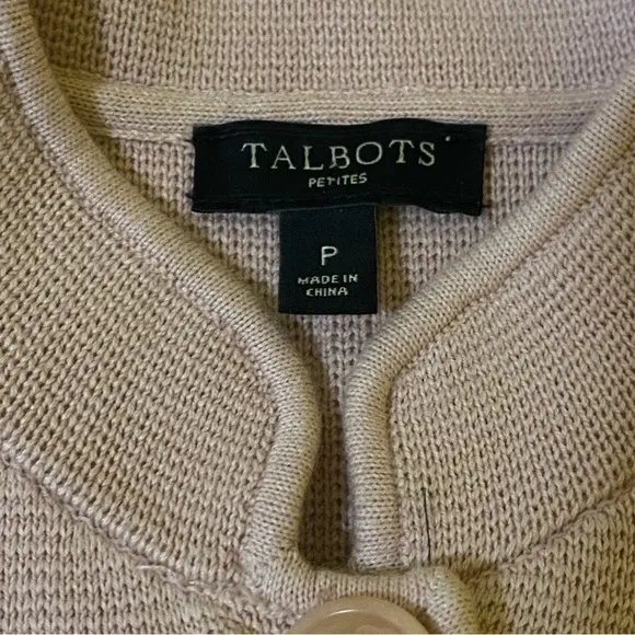 Talbots Size P Light Pink Knit Button Front Blazer Cardigan Career Wear Girlcore