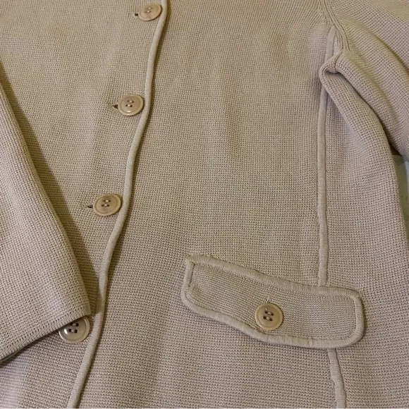 Talbots Size P Light Pink Knit Button Front Blazer Cardigan Career Wear Girlcore