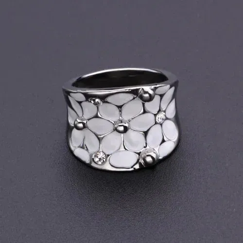 Temperament Wedding Jewellery Fashion Flower Oil Dripping Ring for Women