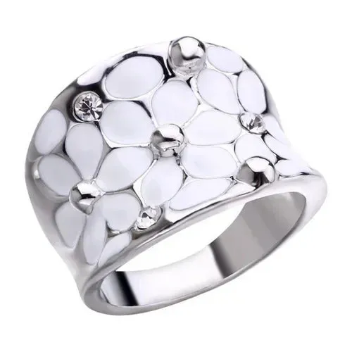 Temperament Wedding Jewellery Fashion Flower Oil Dripping Ring for Women