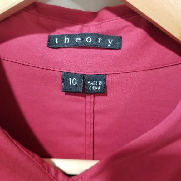 Theory Dress Womens 10 Lannie Wealth Shirtdress Button Down Long Sleeve Collared