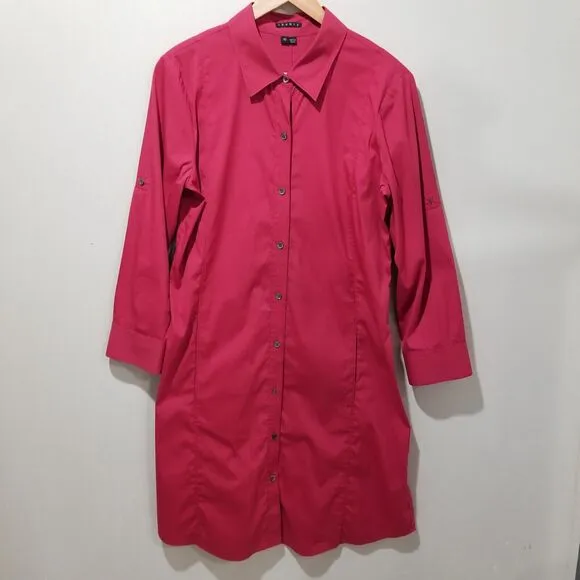 Theory Dress Womens 10 Lannie Wealth Shirtdress Button Down Long Sleeve Collared