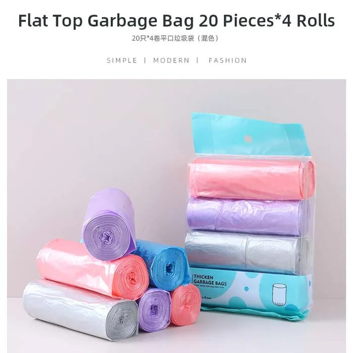 Thicken flat top garbage bag (20 Count*4 Bags)