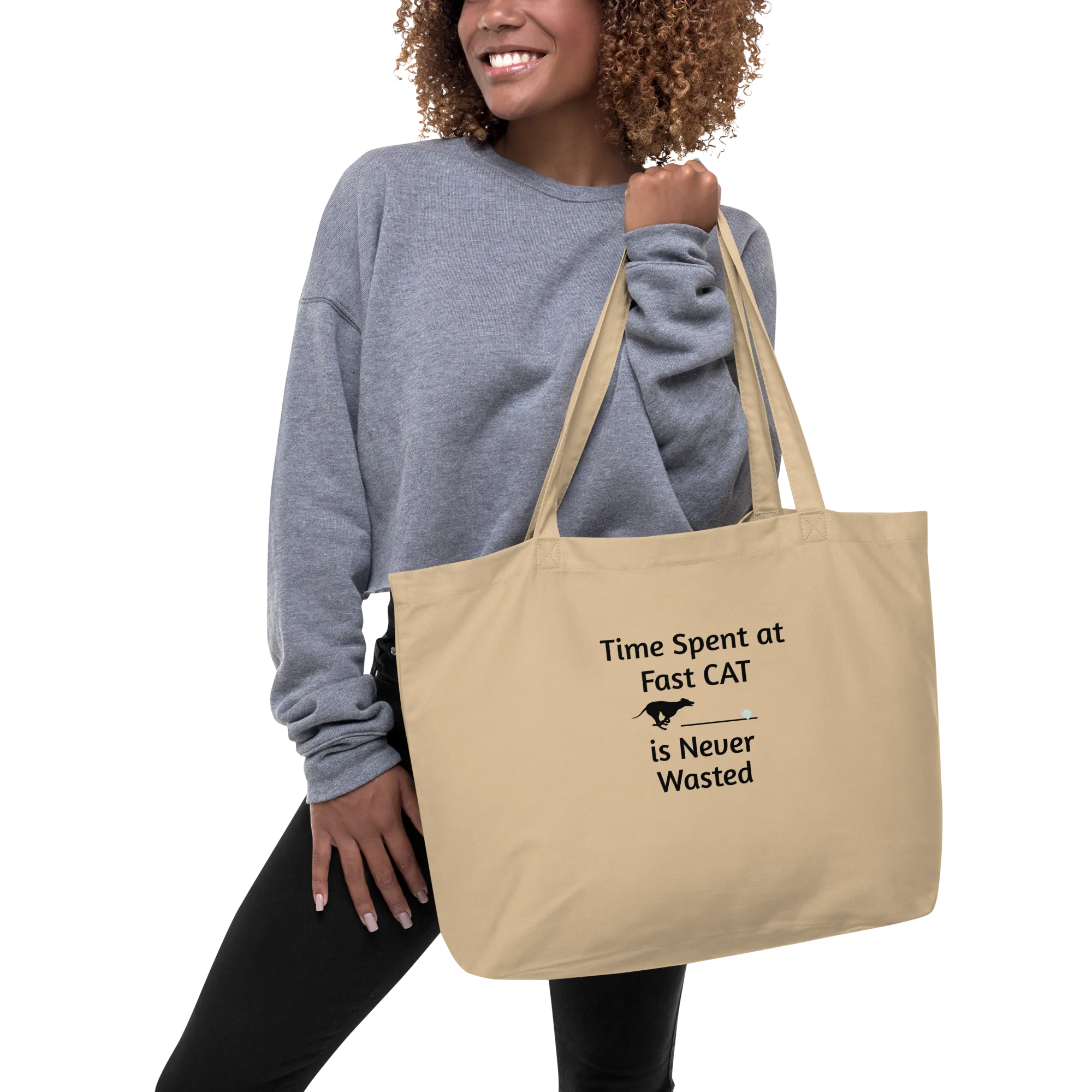 Time Spent at Fast CAT X-Large Tote/ Shopping Bags