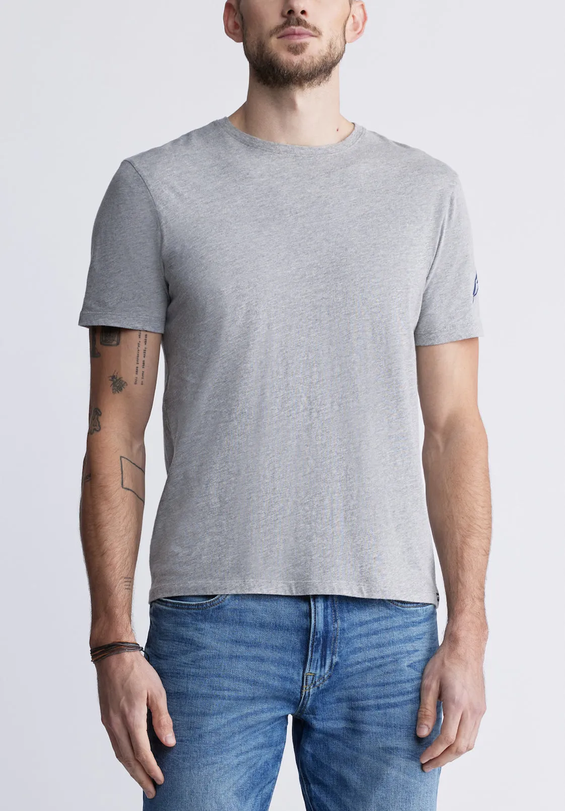 Timmy Men's Back Print T-shirt in Heather Grey - BM24316