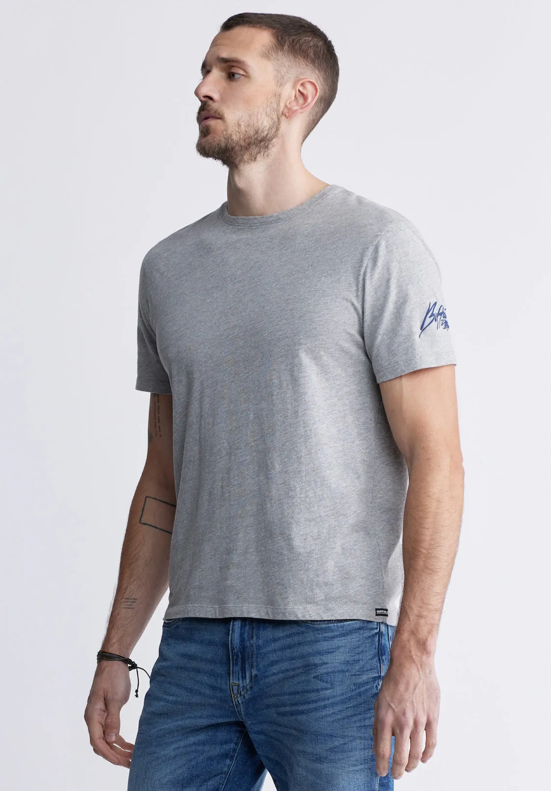 Timmy Men's Back Print T-shirt in Heather Grey - BM24316