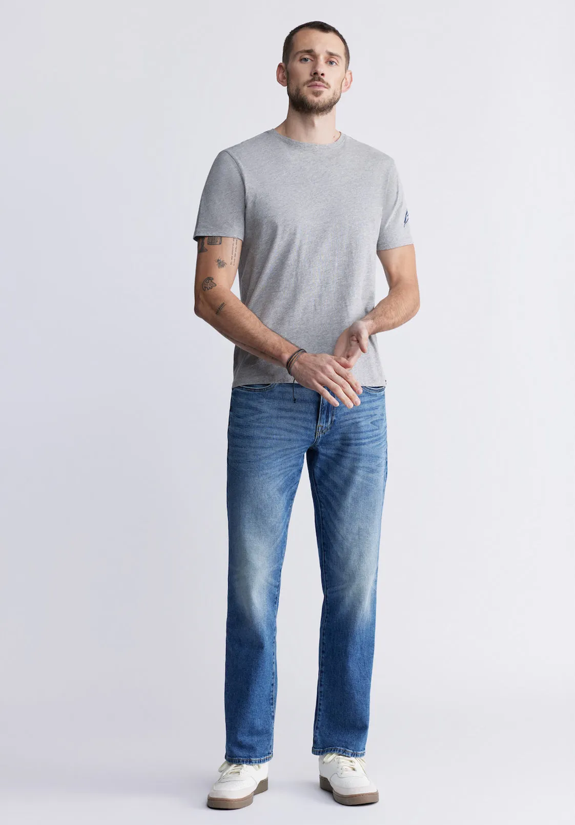 Timmy Men's Back Print T-shirt in Heather Grey - BM24316