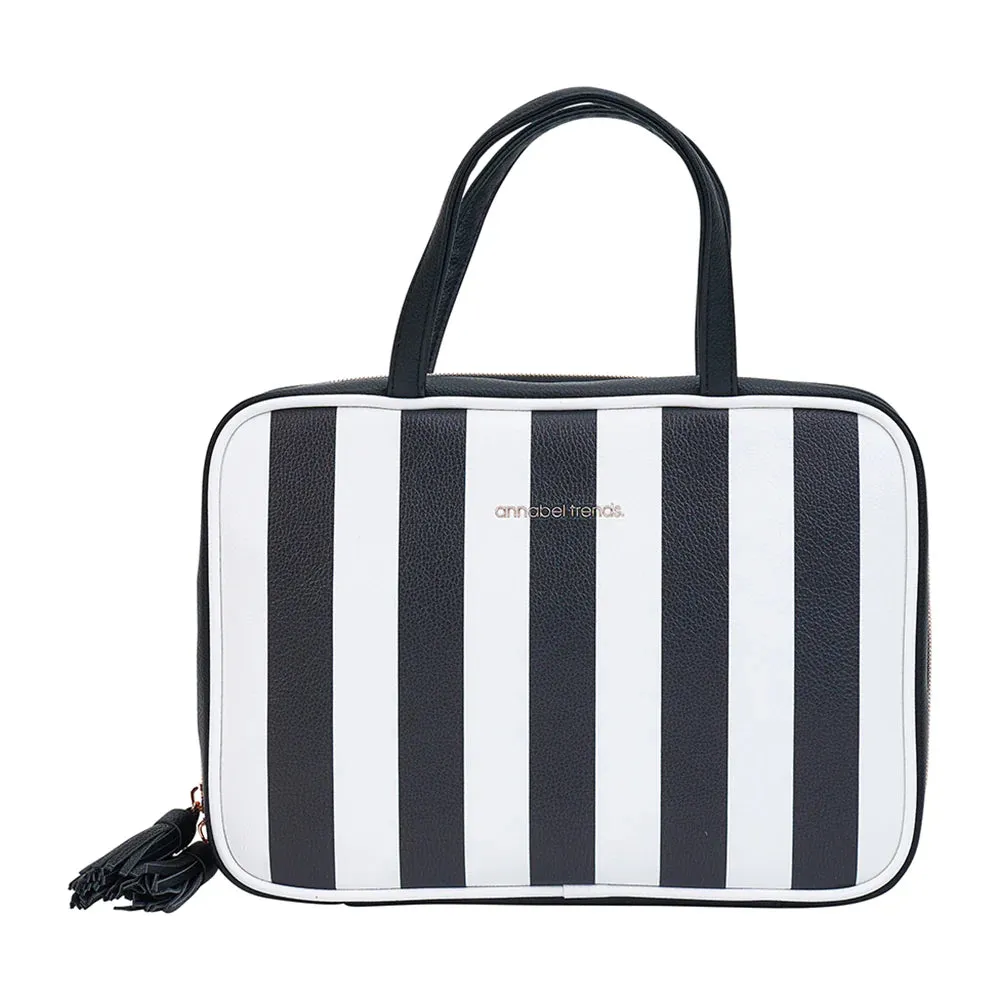 Toiletry Bag Black & White Stripe