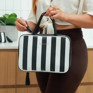 Toiletry Bag Black & White Stripe