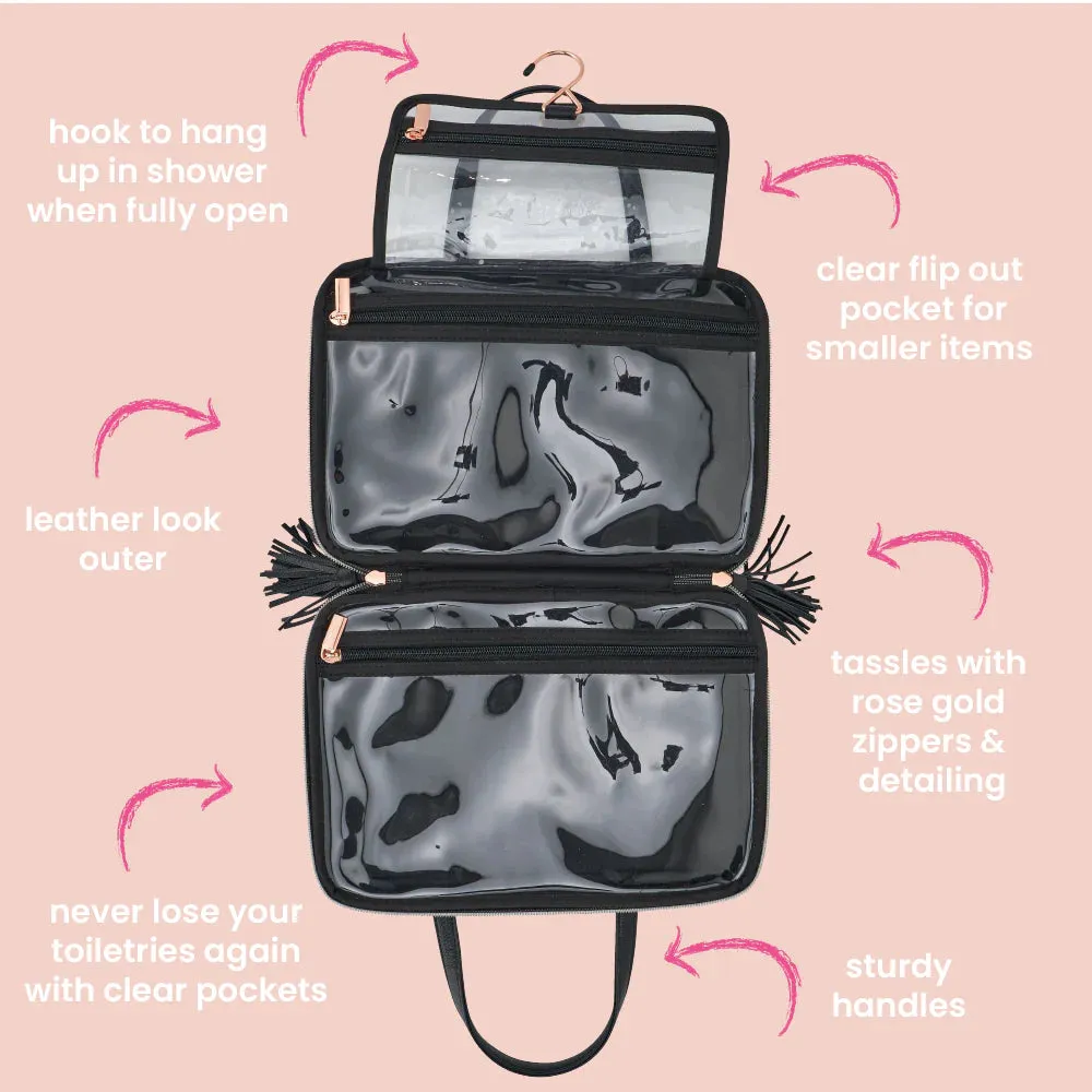 Toiletry Bag Black & White Stripe