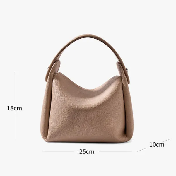 Top Layer Cowhide Genuine Leather Handbag with Shoulder/Crossbody Strap
