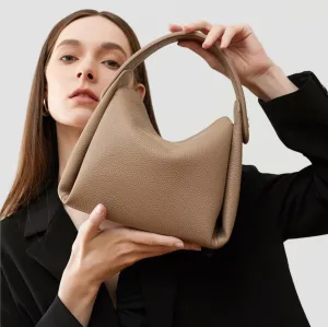 Top Layer Cowhide Genuine Leather Handbag with Shoulder/Crossbody Strap