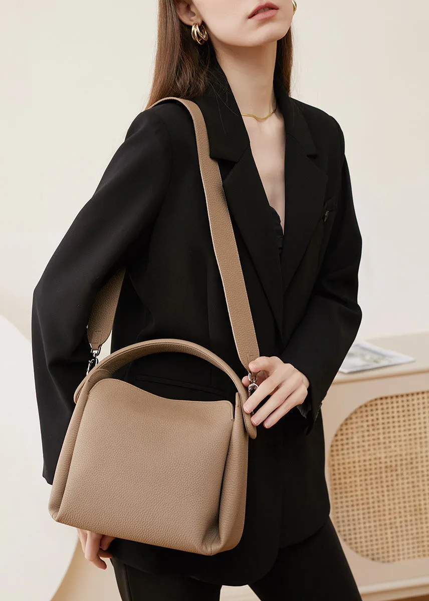 Top Layer Cowhide Genuine Leather Handbag with Shoulder/Crossbody Strap