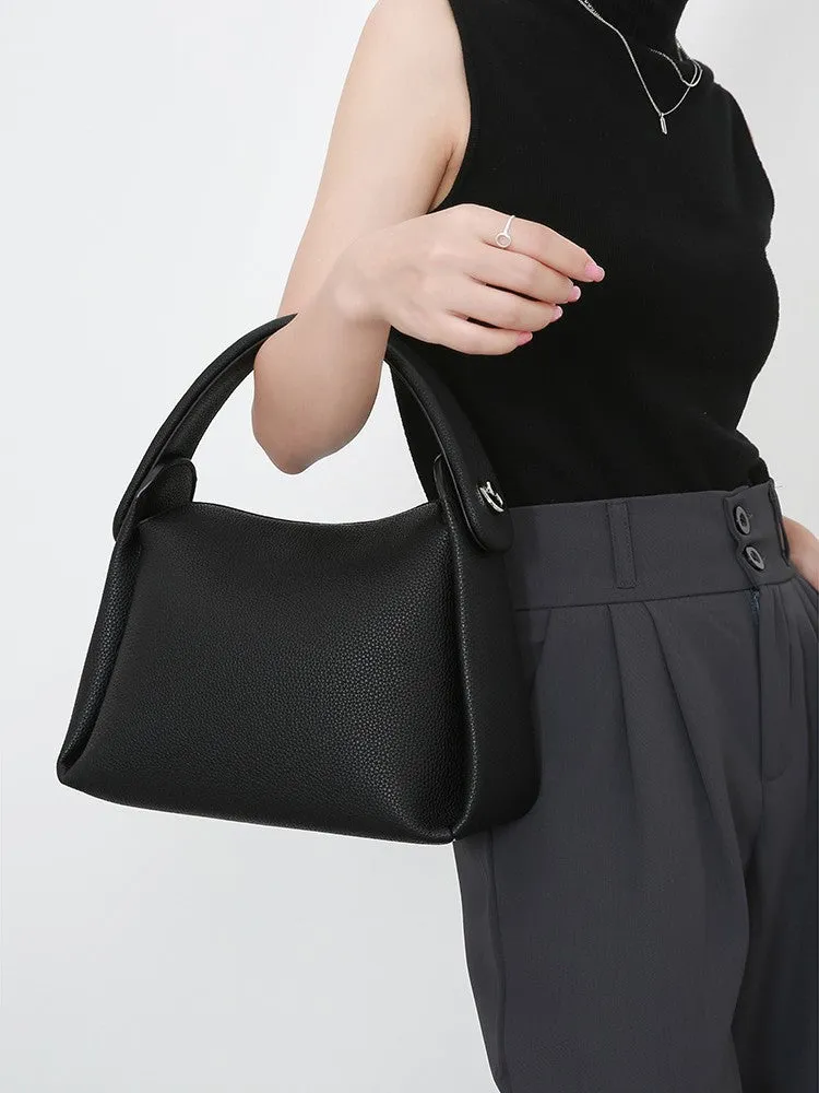 Top Layer Cowhide Genuine Leather Handbag with Shoulder/Crossbody Strap