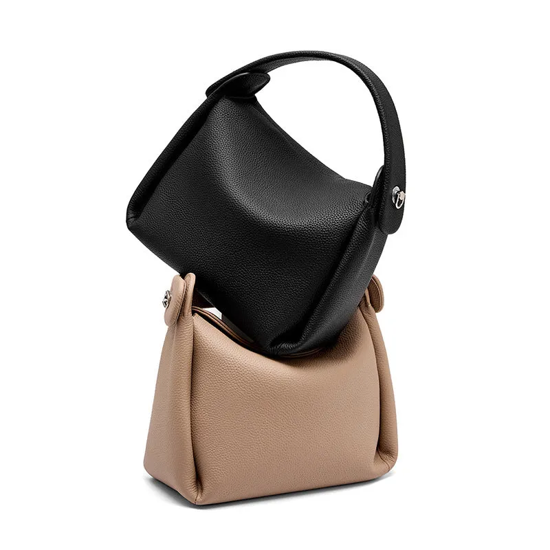 Top Layer Cowhide Genuine Leather Handbag with Shoulder/Crossbody Strap