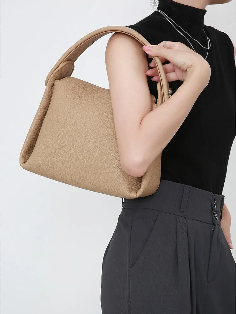 Top Layer Cowhide Genuine Leather Handbag with Shoulder/Crossbody Strap