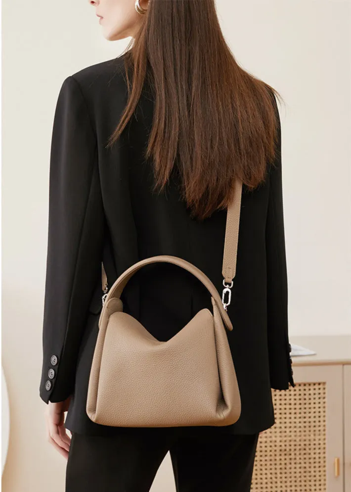 Top Layer Cowhide Genuine Leather Handbag with Shoulder/Crossbody Strap