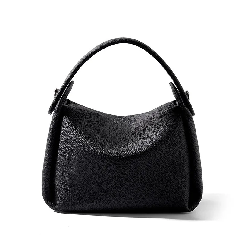 Top Layer Cowhide Genuine Leather Handbag with Shoulder/Crossbody Strap
