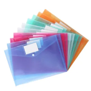 Transparent Paper Folder Clear Button Bag