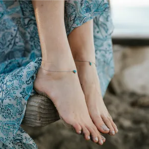 Turquoise Heart Anklet