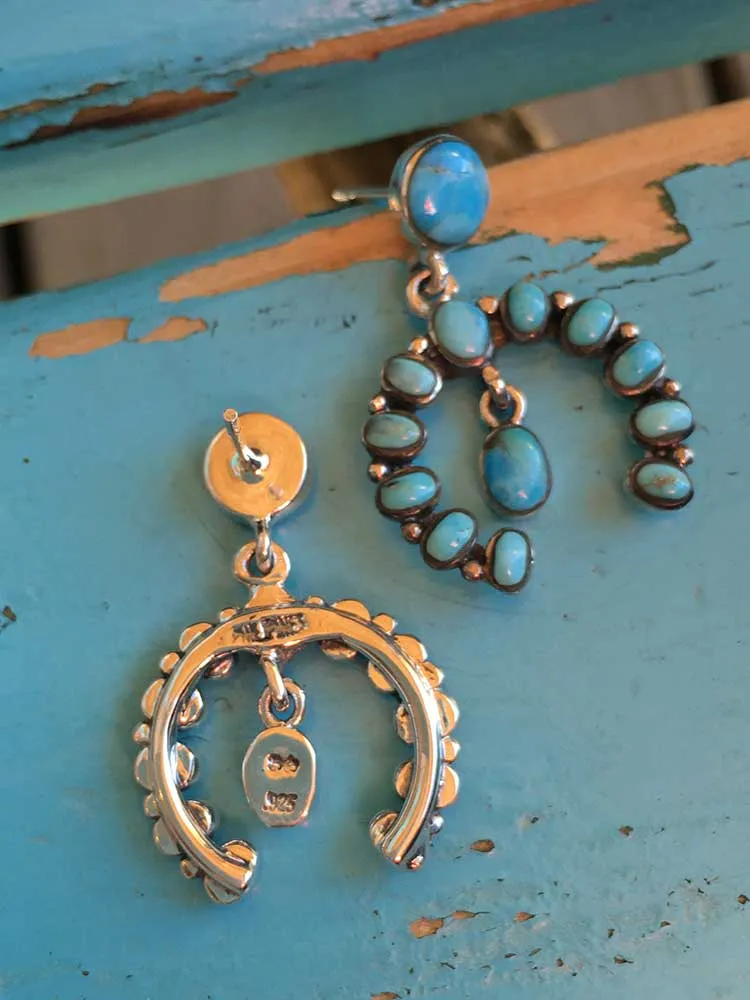Turquoise Naja Shape Post Earrings by Paige Wallace