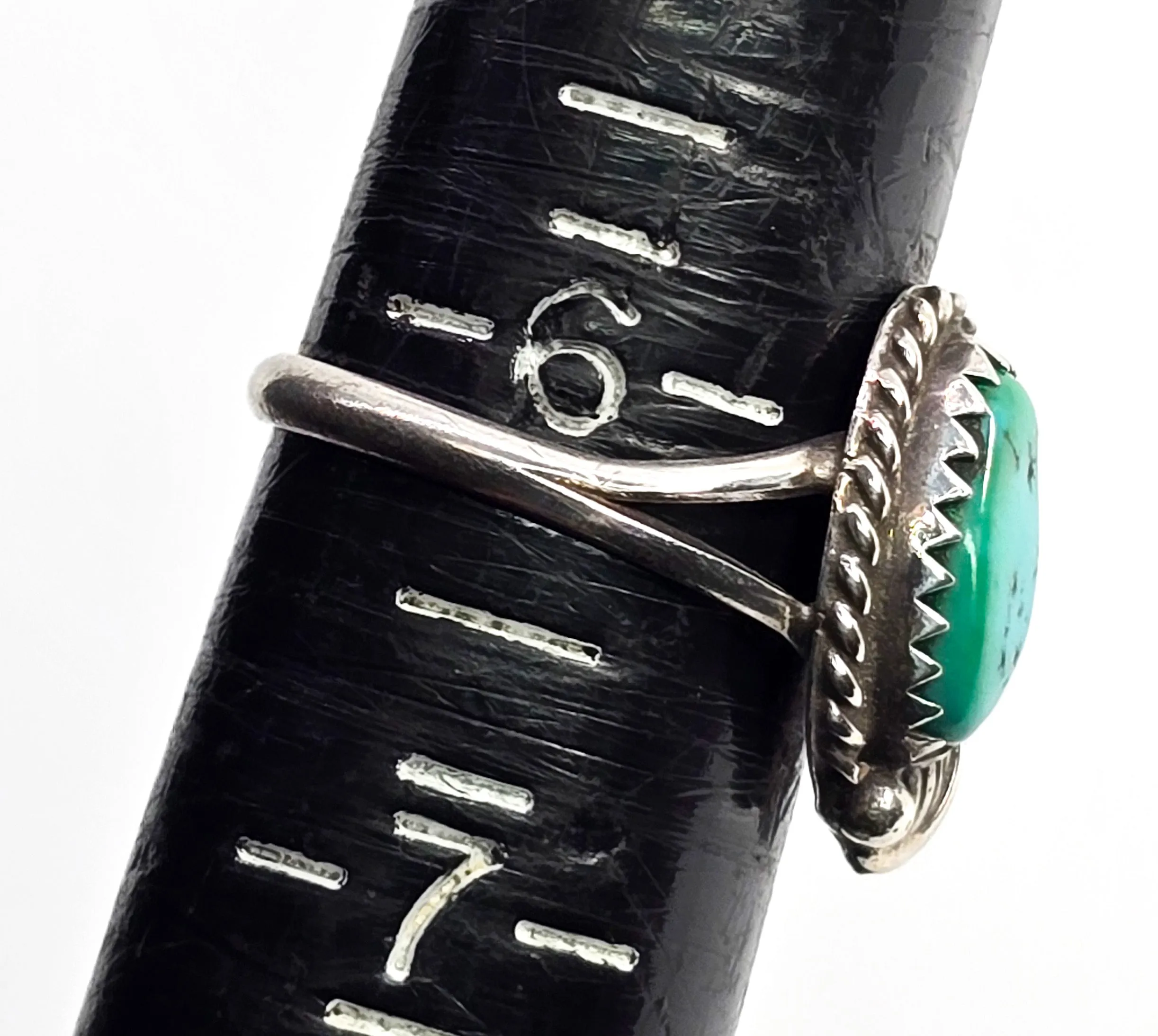 Turquoise Navajo split shank Native American vintage sterling silver ring size 6.25