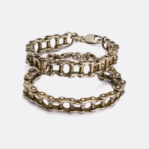 Two Sterling Silver Bike Chain Bracelets