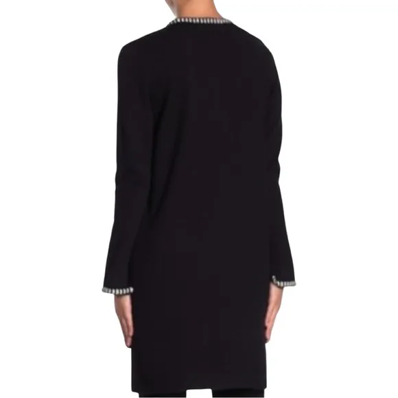 Two Twenty Five Black Open Front Long Cardigan /Jacket Size Medium