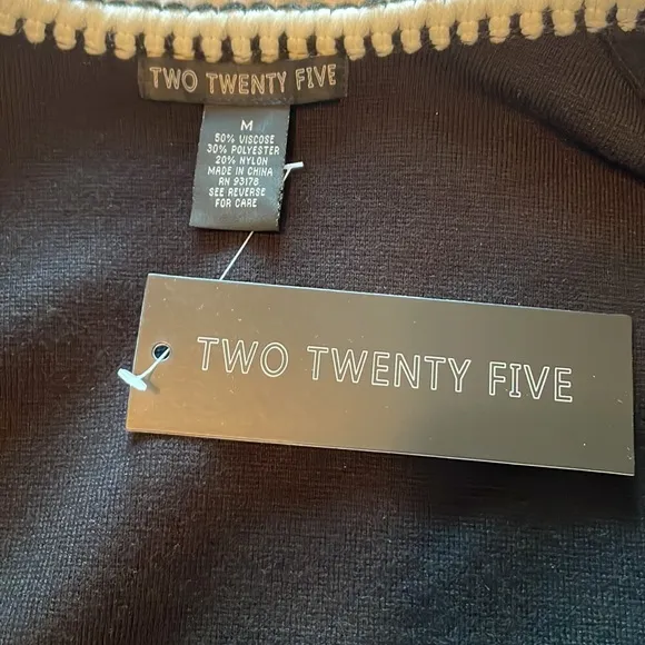 Two Twenty Five Black Open Front Long Cardigan /Jacket Size Medium