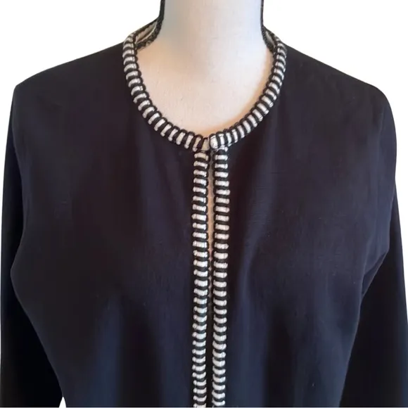 Two Twenty Five Black Open Front Long Cardigan /Jacket Size Medium