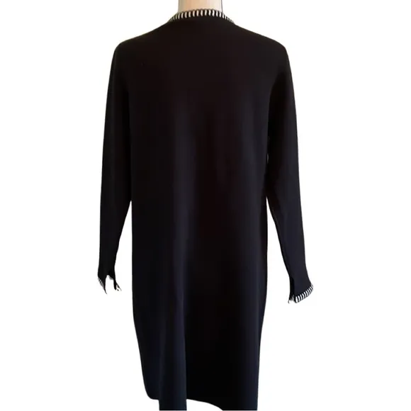 Two Twenty Five Black Open Front Long Cardigan /Jacket Size Medium