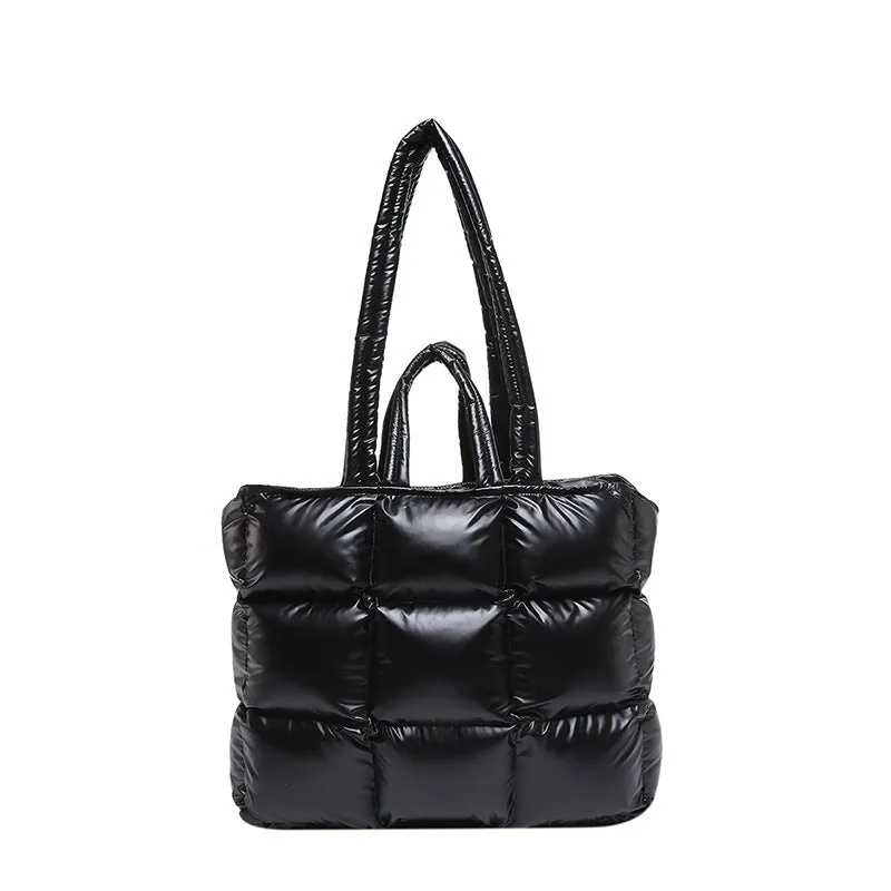 Ultra-Light Quilted Checkered Puffer Shoulder Handbag