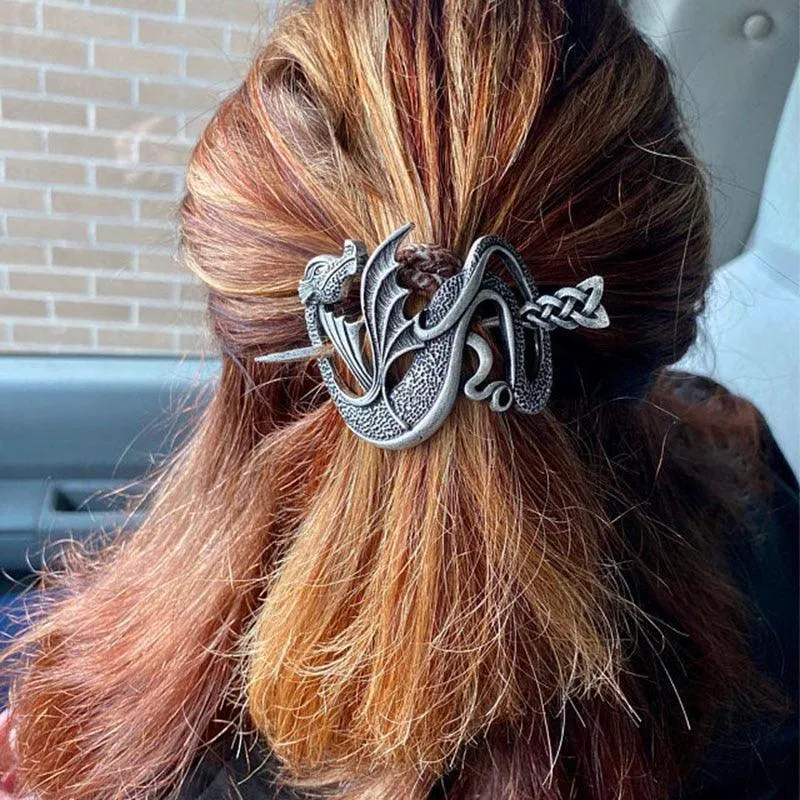 Unique Viking Black Oversized Crow Hair Clip