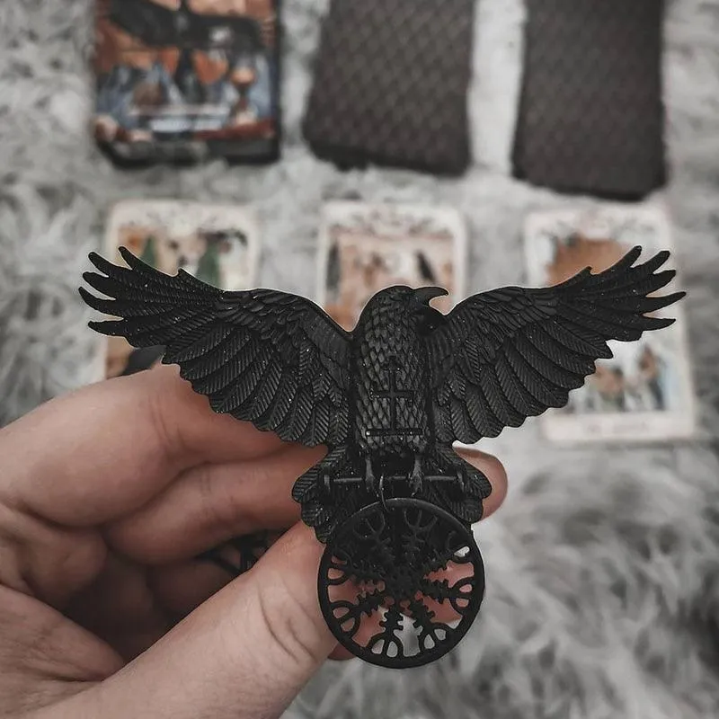 Unique Viking Black Oversized Crow Hair Clip