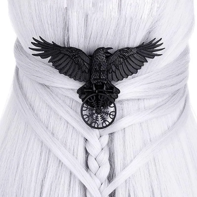 Unique Viking Black Oversized Crow Hair Clip