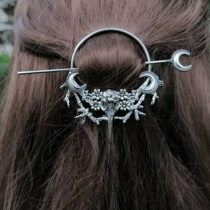 Unique Viking Black Oversized Crow Hair Clip