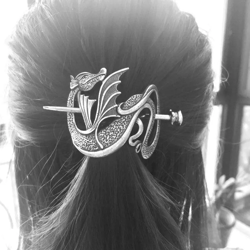 Unique Viking Black Oversized Crow Hair Clip