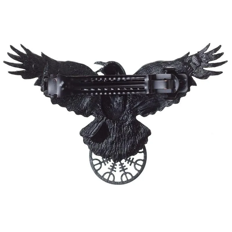 Unique Viking Black Oversized Crow Hair Clip