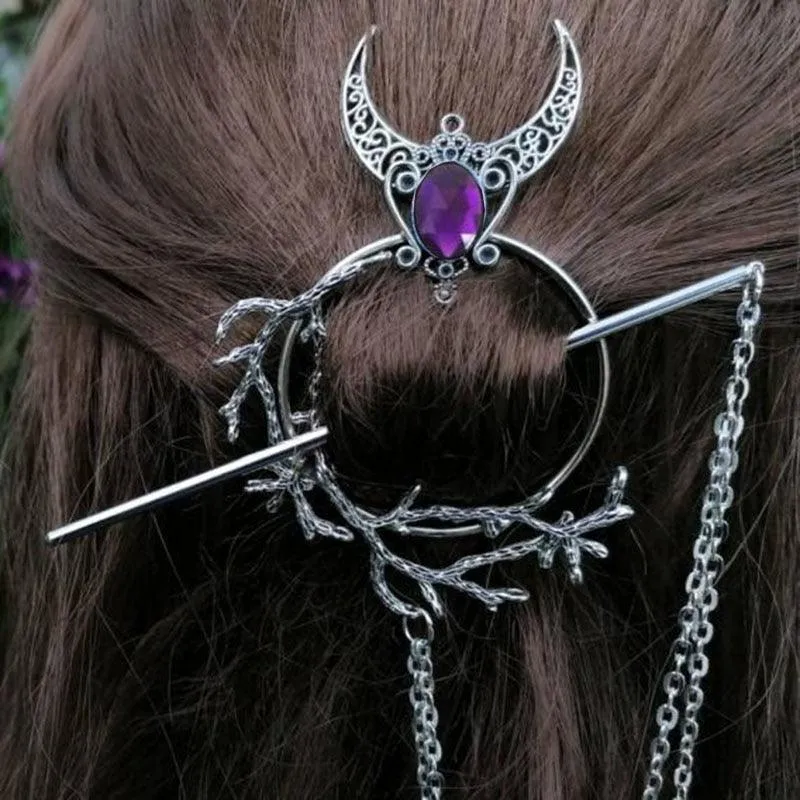 Unique Viking Black Oversized Crow Hair Clip