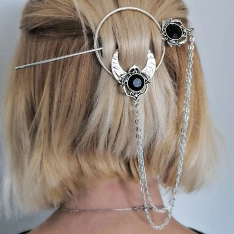 Unique Viking Black Oversized Crow Hair Clip