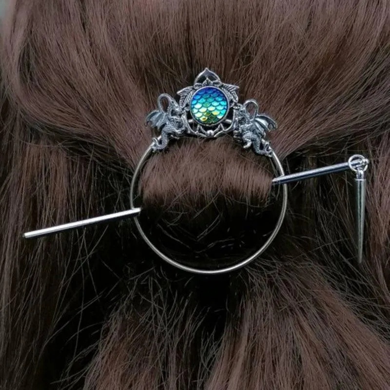 Unique Viking Black Oversized Crow Hair Clip